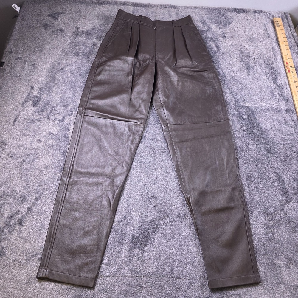 Ralph Lauren Purple Label Rogers Lambskin Pants Womens‎ 4 Brown Leather $2,990